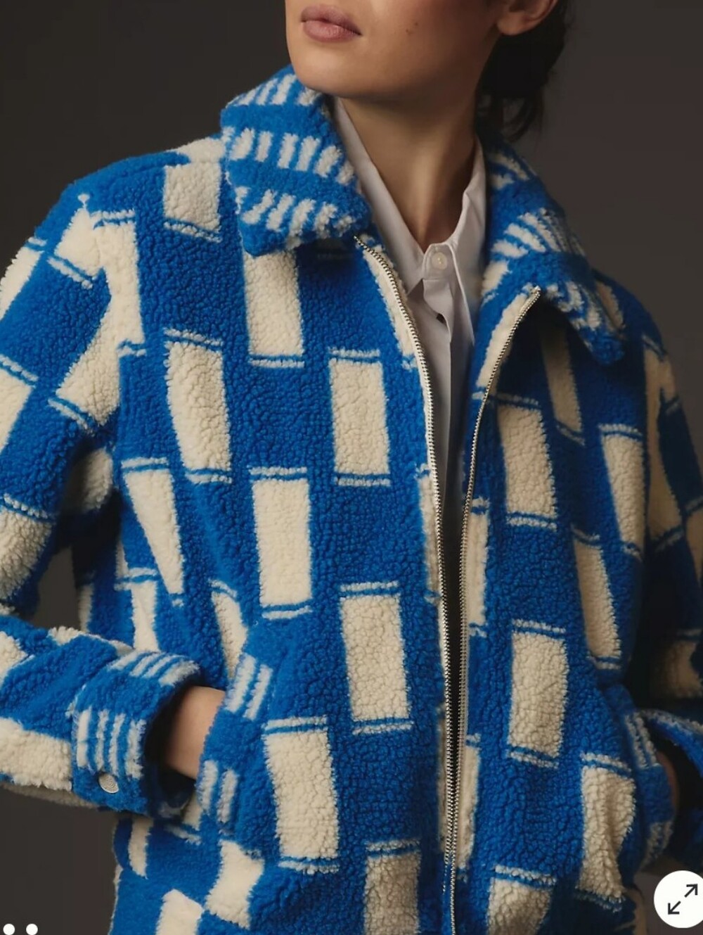 Mother The Kickstand Jacket In Blue/White Size Medium